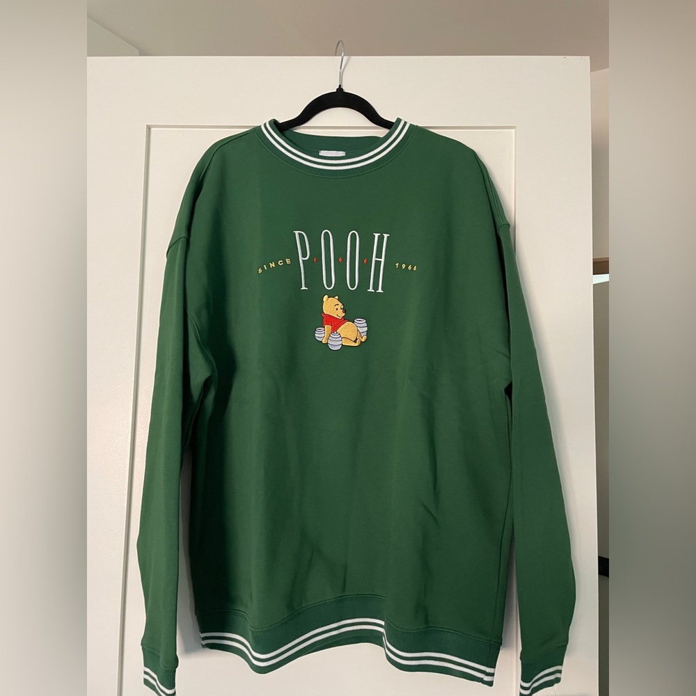 Disney Green Pooh Crewneck Sweater
